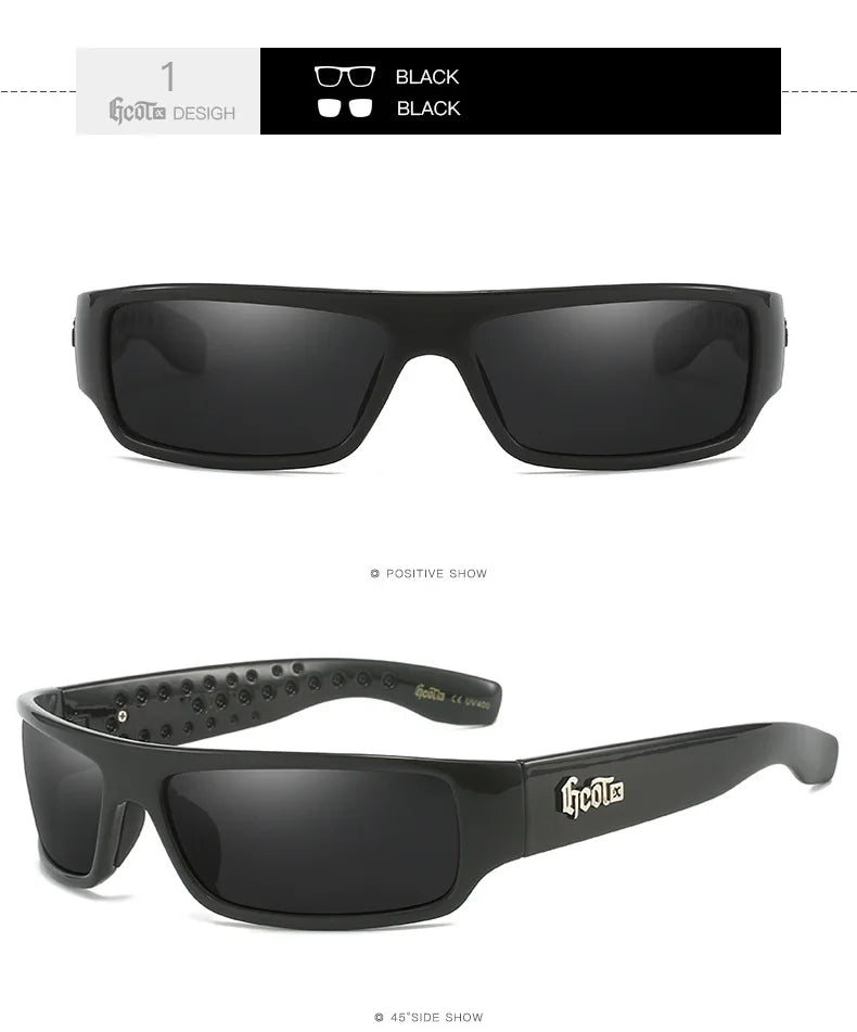 GCOTX Trendy Brand Luxury Polarized Sunglasses Chicano Motorcycle Gang Style Hip-hop Fashion West Coast Men's Sun Glasses G283