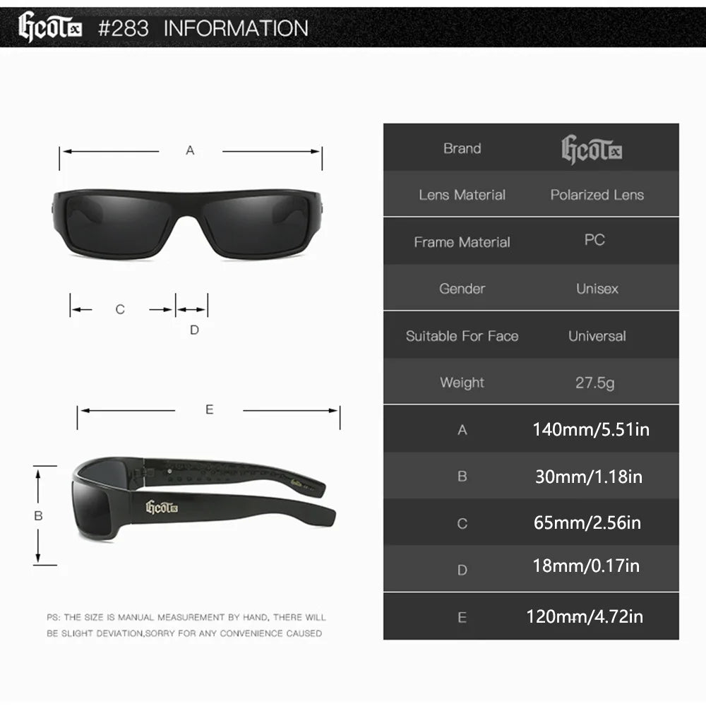 GCOTX Trendy Brand Luxury Polarized Sunglasses Chicano Motorcycle Gang Style Hip-hop Fashion West Coast Men's Sun Glasses G283