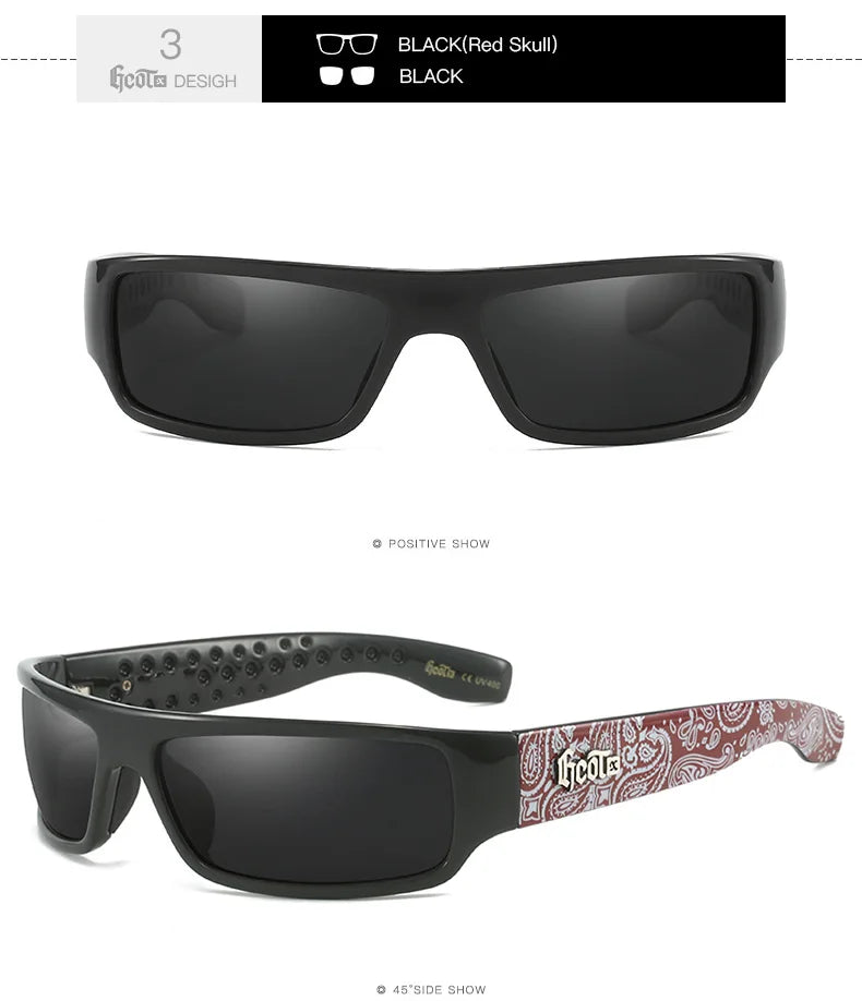 GCOTX Trendy Brand Luxury Polarized Sunglasses Chicano Motorcycle Gang Style Hip-hop Fashion West Coast Men's Sun Glasses G283