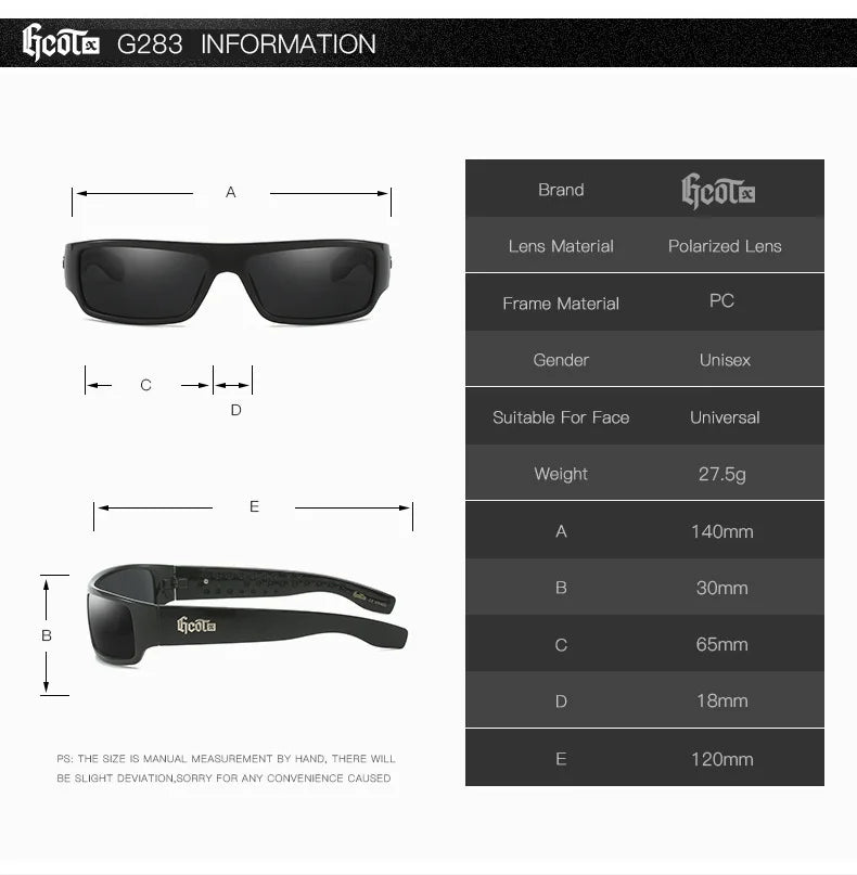GCOTX Trendy Brand Luxury Polarized Sunglasses Chicano Motorcycle Gang Style Hip-hop Fashion West Coast Men's Sun Glasses G283