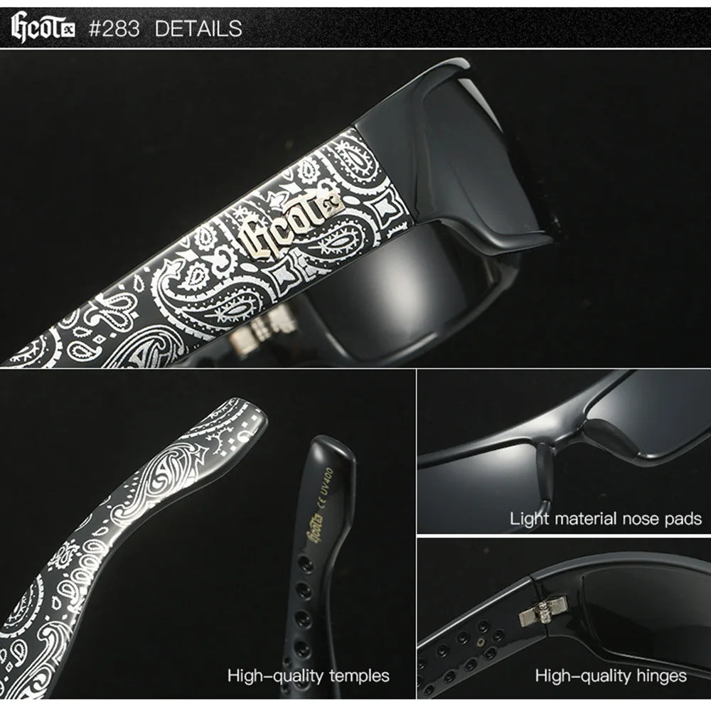 GCOTX Trendy Brand Luxury Polarized Sunglasses Chicano Motorcycle Gang Style Hip-hop Fashion West Coast Men's Sun Glasses G283